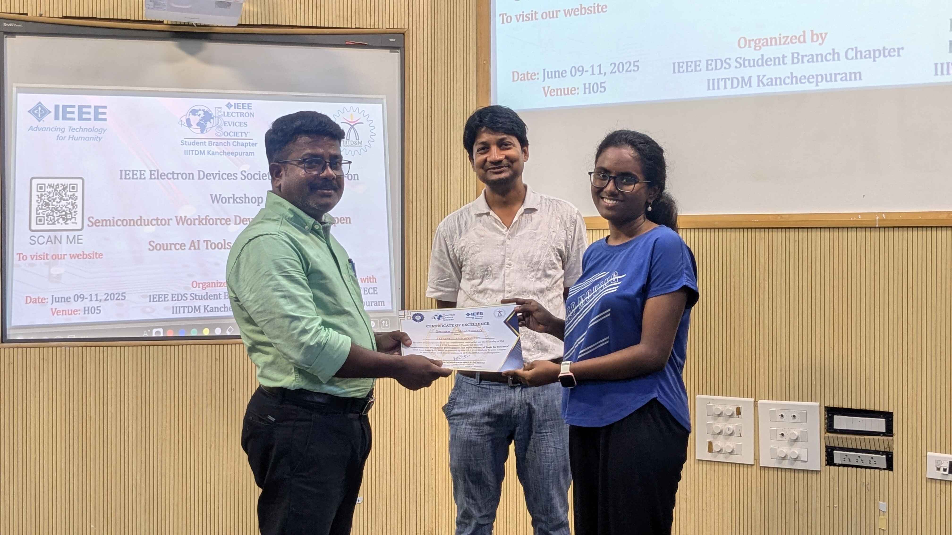 TCAD Workshop Second prize winners were honored with Certificates of Excellence by IEEE EDS team.